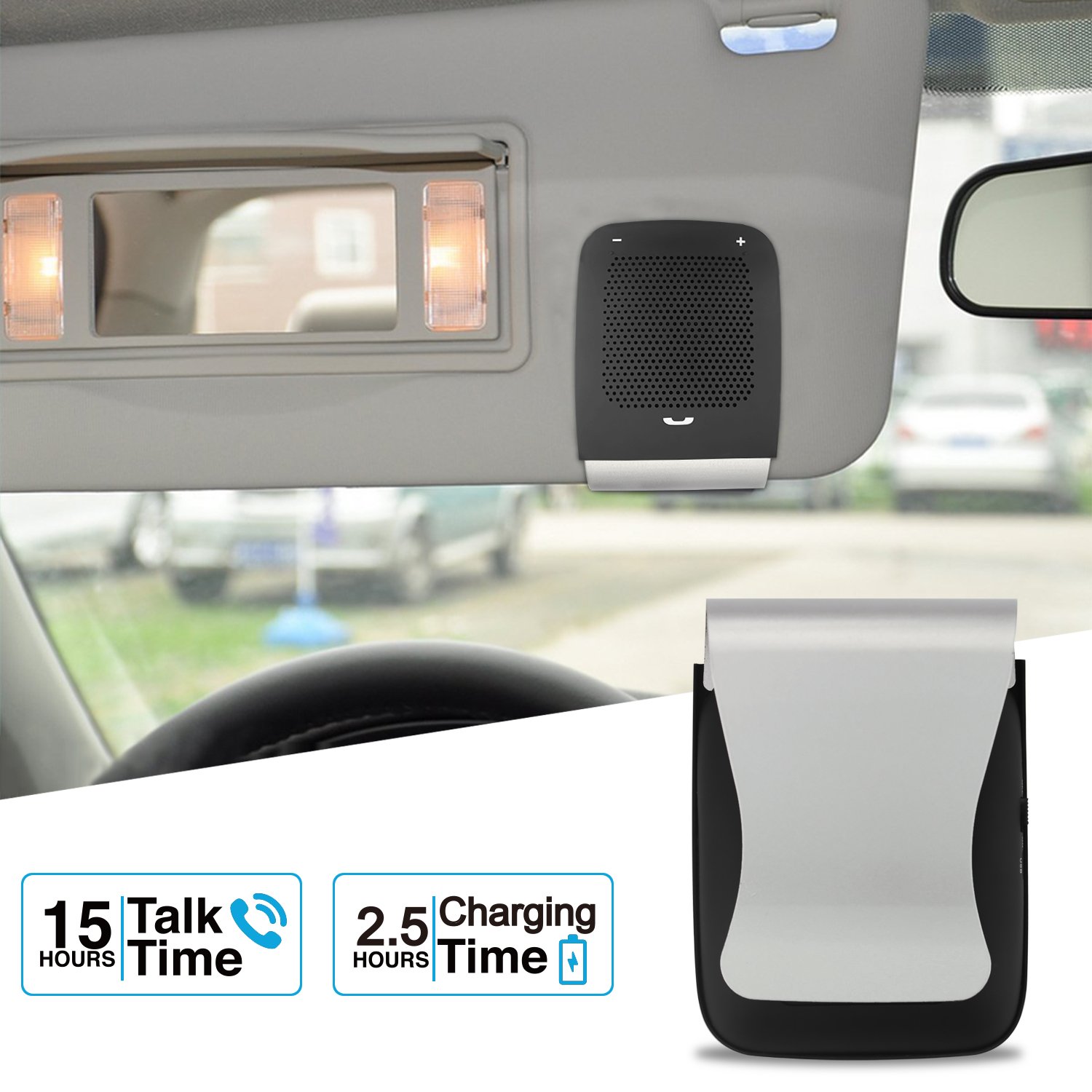 Kinlan for All Wireless Enabled Devices Premium Handsfree Car Kit Bluetooth Speaker Wireless Speakerphone Small Car Speaker