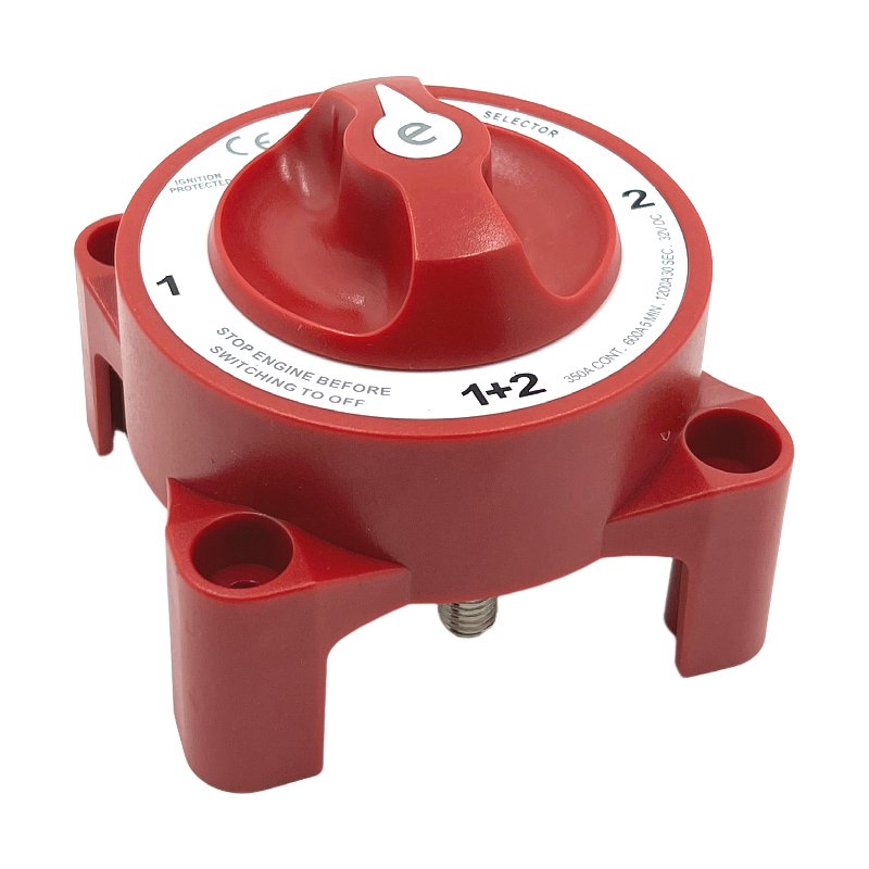 ISURE MARINE Battery Switch Selector 4 Position Terminal Battery Cable Switch for Motorhomes 32V 350A RED