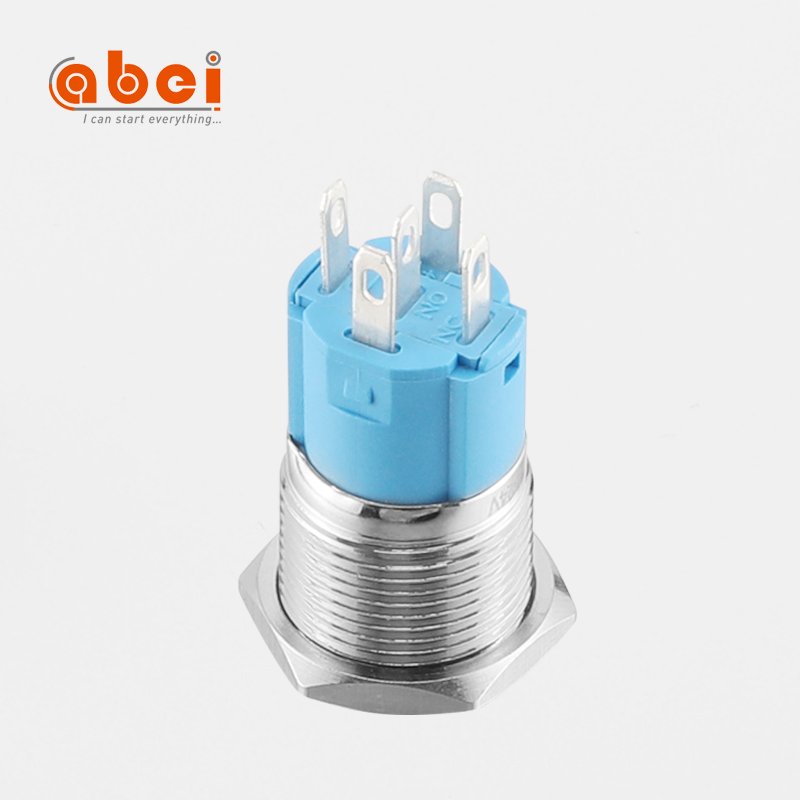ABEI 16mm Led Light Illuminated With Power Symbol 12V/6V Waterproof Metal Push Button Switch For Electric Car Doorbell