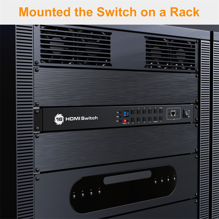 TESmart 16x1 Video Selector With EDID Emulators for Monitoring Hot Plug IR LAN RS232 16 Port HDMI Switcher