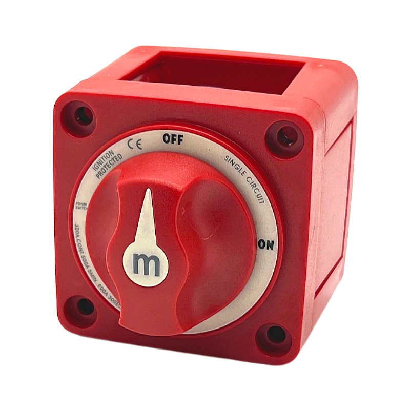 6006 M-Series Battery Switch 300A 48V DC MAX Power Switch for Selector Single Circuit On/Off Marine Boat (Red) Power-off Switch