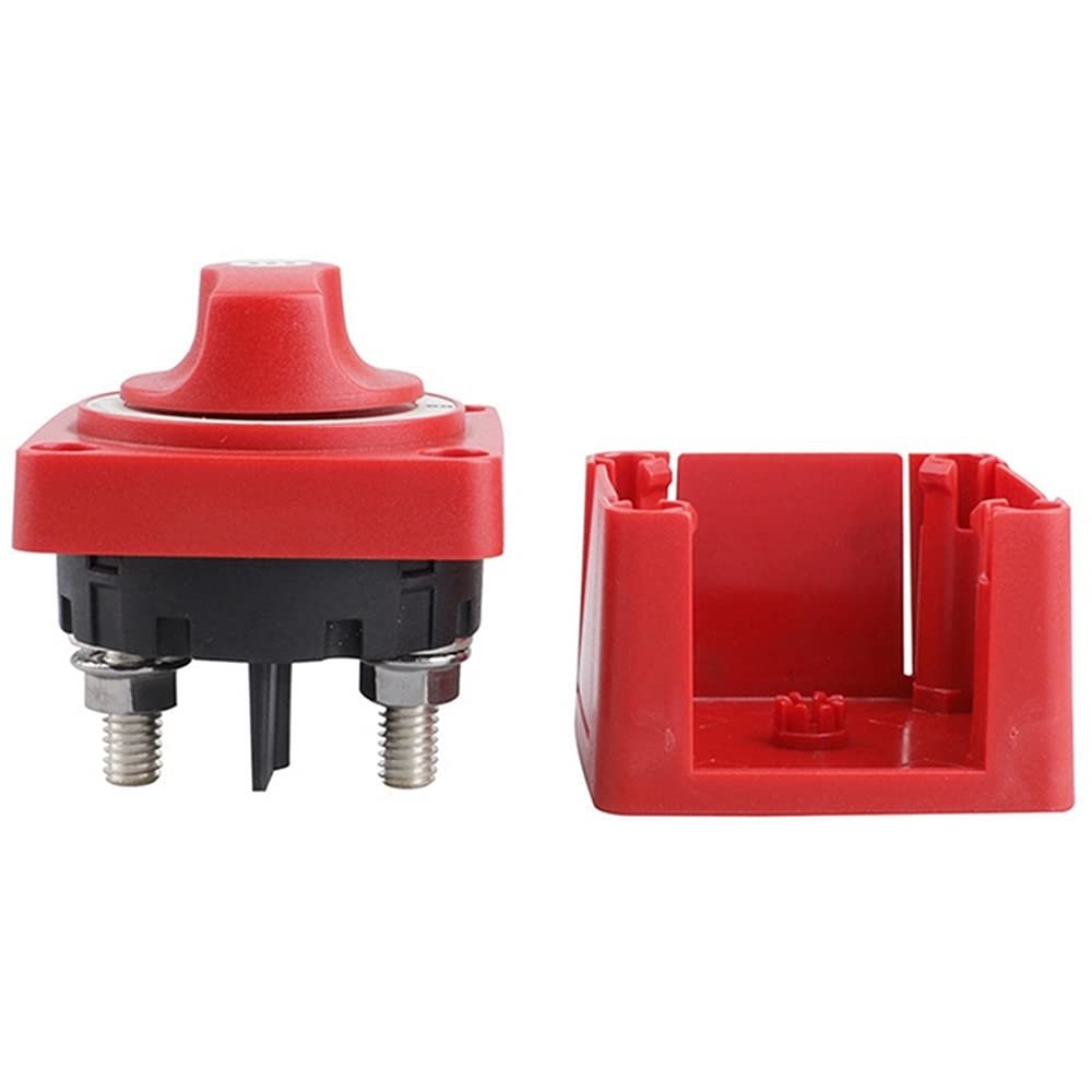 6006 M-Series Battery Switch 300A 48V DC MAX Power Switch for Selector Single Circuit On/Off Marine Boat (Red) Power-off Switch