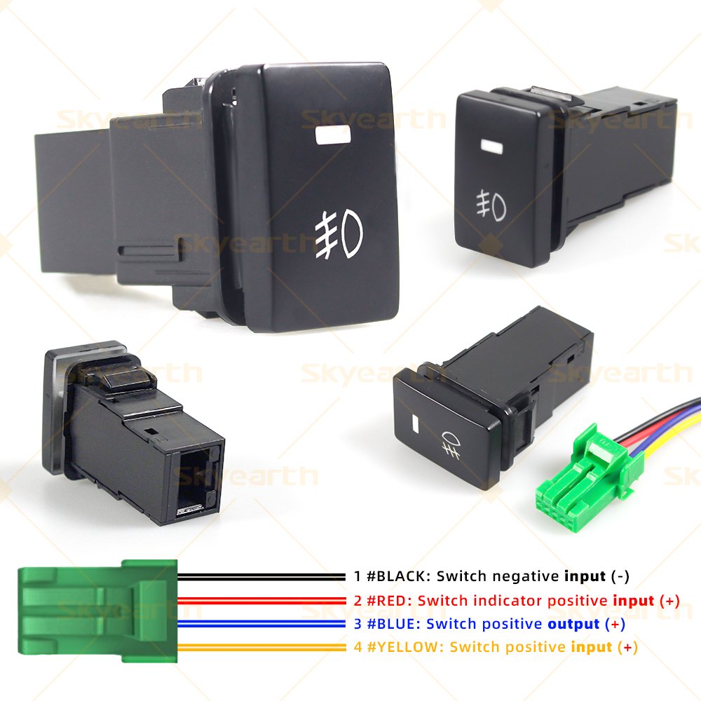 12V LED Various Symbols Car Fog Light Switch Push Switches Marine Automotive Push Button Switch for Toyota