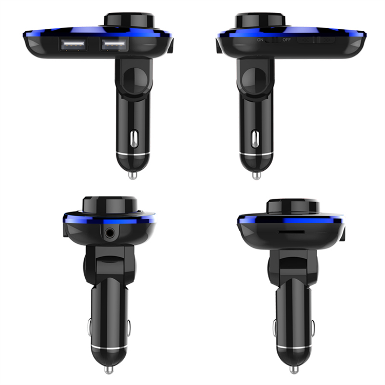 Bluetooth-compatible-compatible Car Kit Handsfree FM Transmitter Modulator With Dual USB Car Charger Car Audio MP3 Player