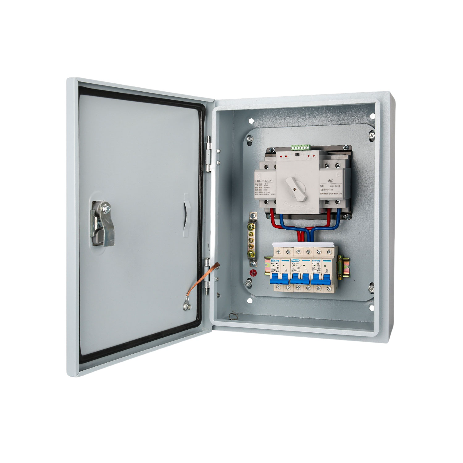 Dual Power Auto Transfer Switch Box Set 2P 63A 220V Waterproof Outdoor Control Distribution Box Power Equipment