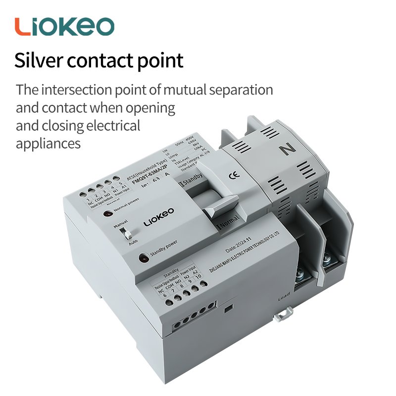 Factory 10A-63A Smart Household Electric Ats Automatic Transfer Changeover Switch Dual Power Auto Transfer Switch