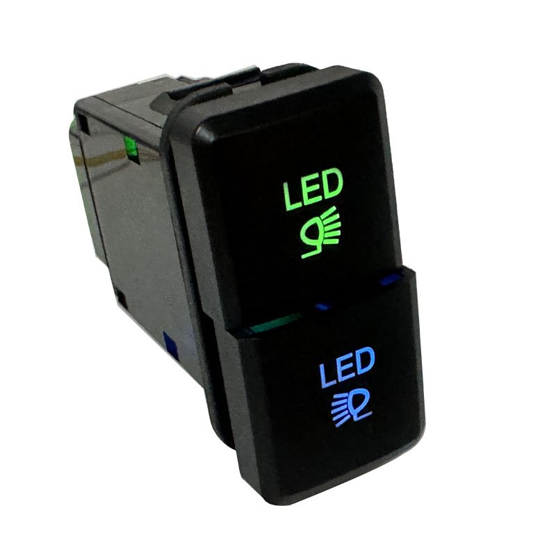 39MM*21MM 12V LED1 LED2 Car Fog Light Switch Toyota Dual Button Switch for Land Cruiser FJ Cruiser HIACE HILUX