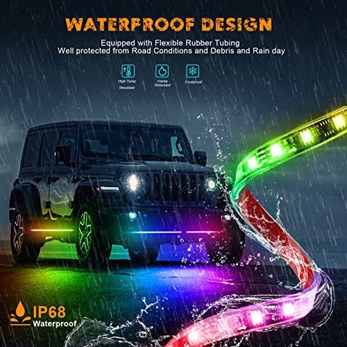 Multi Color Chasing Neon Light Kit with Application/remote Control and Music Mode Rock Lights