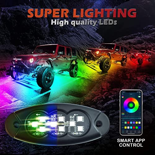 Multi Color Chasing Neon Light Kit with Application/remote Control and Music Mode Rock Lights