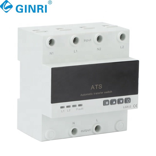 63A 100A 2P 220V Over and Under Voltage protection Ats Changeover Switch with Digital Display