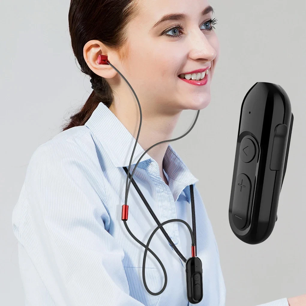 V18 Universal Bluetooth Receiver 3.5mm AUX Wireless Audio Receiver With Mic Long Battery Back Clip