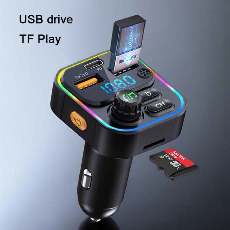 Factory Wholesale Smart Chip Bluetooth Car Kit Car MP3 Player Music Fast Charging Car FM Transmitter