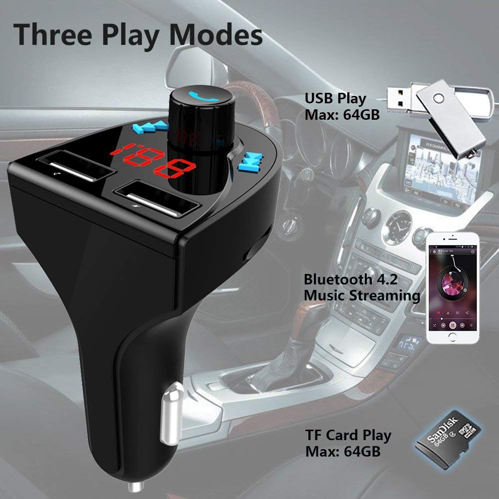 Universal Wireless Handsfree Bluetooth Car Kit HK201 With Dual USB Port Charger