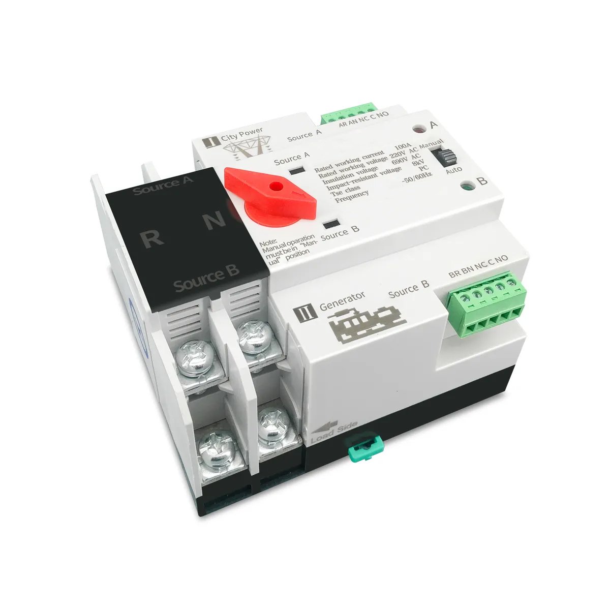 ATS 2P 63A 220V Circuit Breaker Dual Power Automatic Transfer Switch Auto Transfer Switch