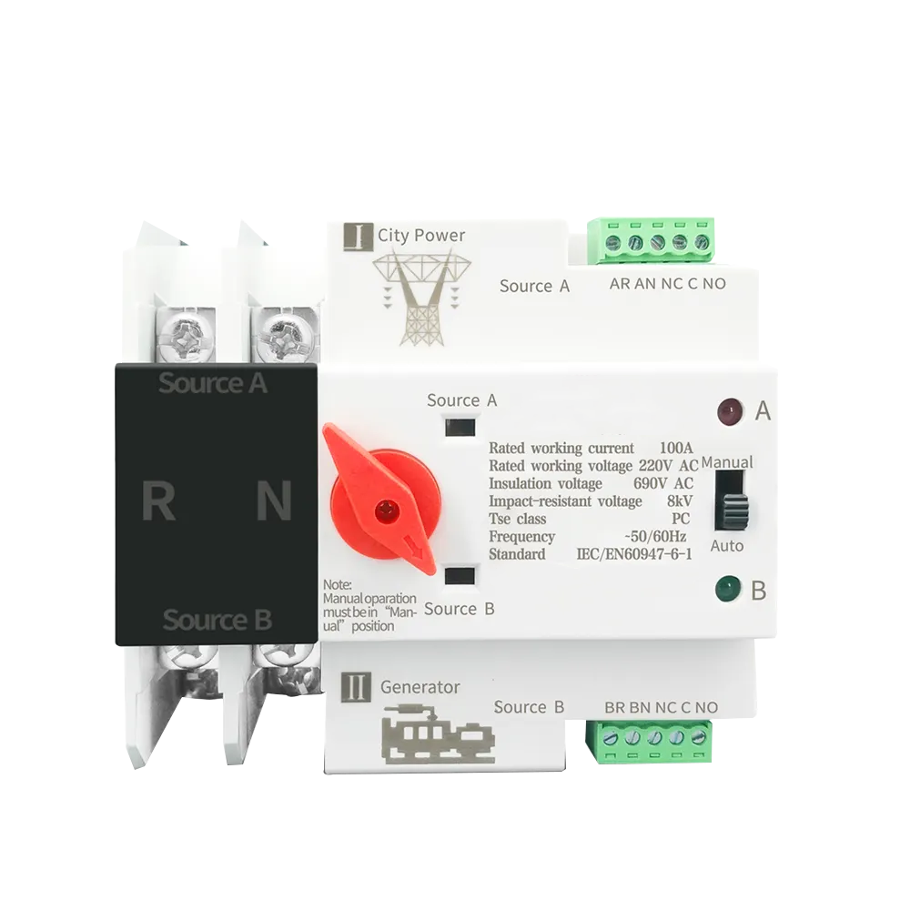 ATS 2P 63A 220V Circuit Breaker Dual Power Automatic Transfer Switch Auto Transfer Switch