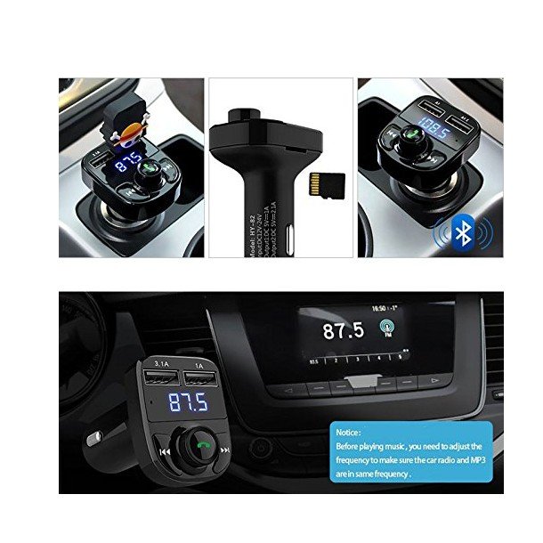 2019 HY82 Handsfree Car Kit Fm Transmitter Mp3 With USB Charger