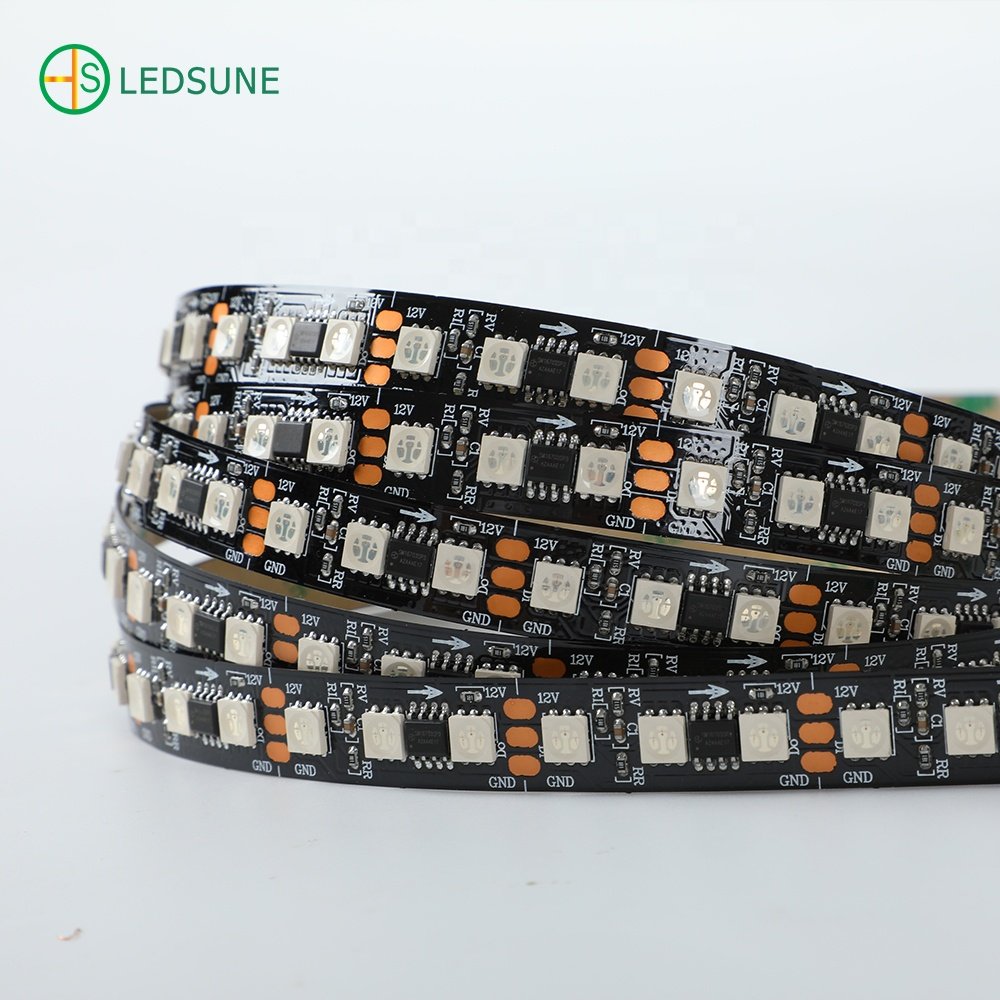 High Brightness 5m 10m No Votage Drop 12V Addressable SM16703SP3 96led Programmable RGBIC Pixel LED Strip Light for Project