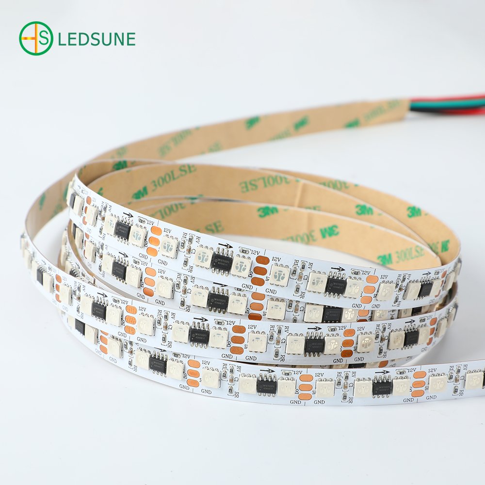 High Brightness 5m 10m No Votage Drop 12V Addressable SM16703SP3 96led Programmable RGBIC Pixel LED Strip Light for Project