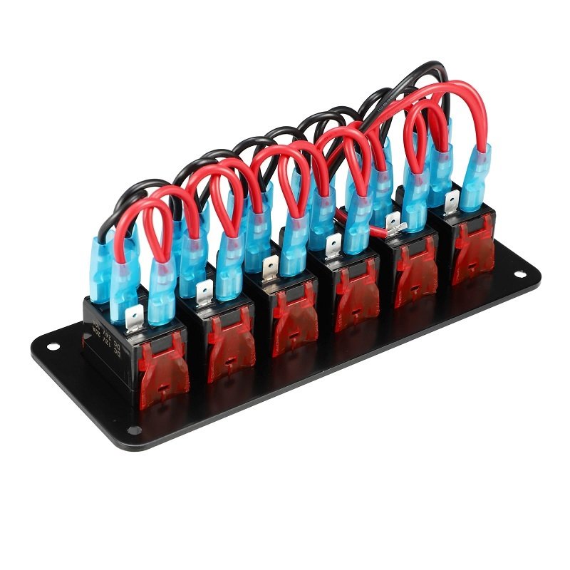 Vehicle Marine Electrical Waterproof Control 5 Pin Switch Panel 6 Gang Switch for Boat Car