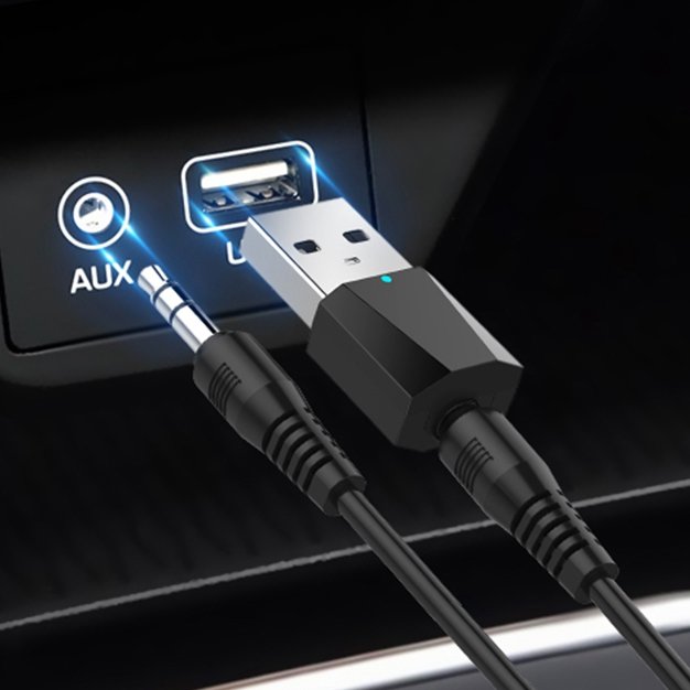 X1 USB Bluetooth Car Kit, AUX Bluetooth Audio Adapter, 3.5mm Car Bluetooth Receiver for Music Streaming & Handsfree Calling