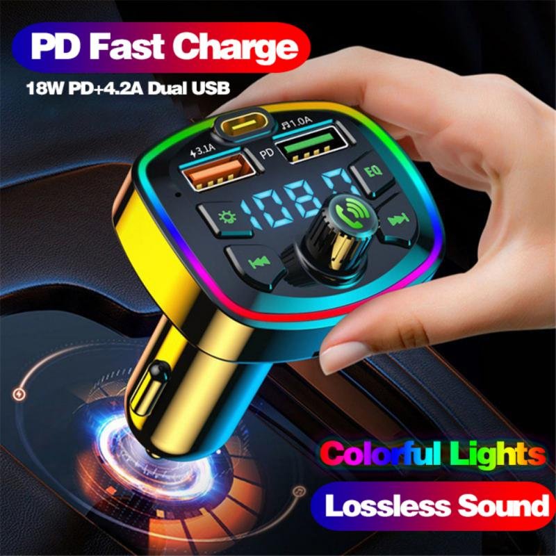 Hot Selling Color Light Tf Card U Disk Music Stereo Receiver Q7 2 USB 3.1A Fast Charging Pd 18W Portable MP3 LED Display Kit Cdx