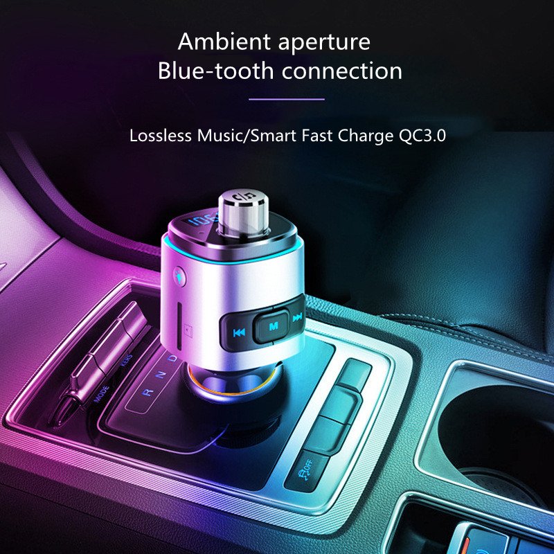 Car FM Transmitter Wireless BT 5.0 FM Radio Modulator Kit QC3.0 Fast Charger Hands-free Audio MP3 Player Car Kit