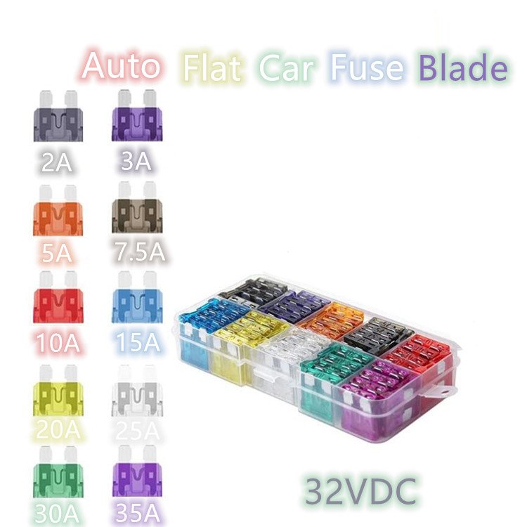 10Amp Fuse 32v Car Blade Type Switch Flat Fast Acting Auto Fuses ATO 32VDC 10a LED Automotive Fuse 0297010.WXNV
