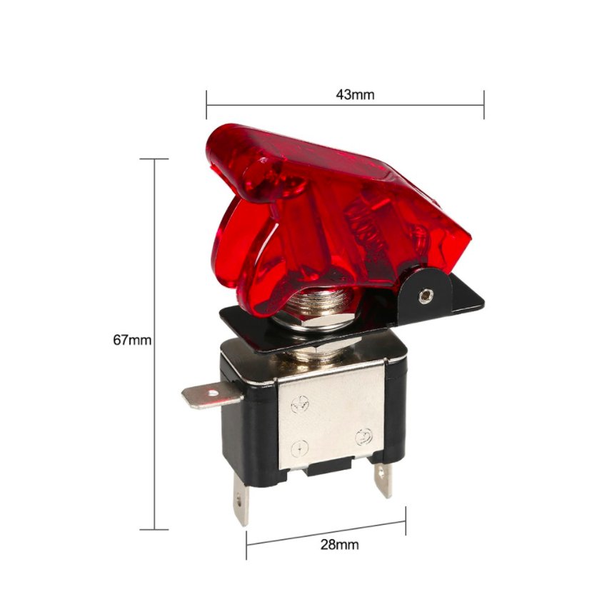 12V 20A Auto Car Boat Truck Illuminated Car Aircraft R/B/G/Y/W Led Toggle Switch Control On-Off With Safety Aircraft Cover Guard