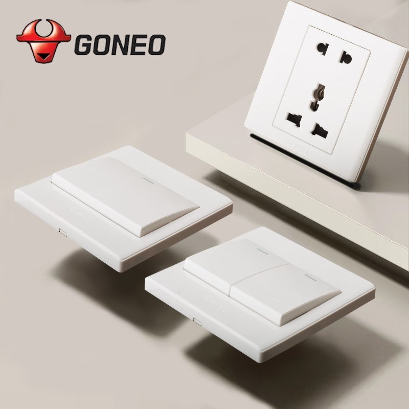 GONEO Wall Switch Socket American Standard Manufacturer Home Electrical Outlets 2 3 Gang 2 Way 110V G06 Myanmar Philippines
