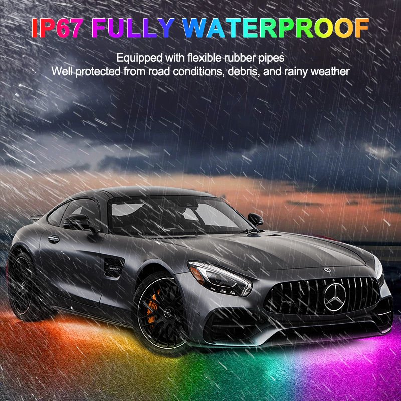 Bluetooth APP Controls LED Strip Lights RGB Waterproof Neon Lights, Car Lighting Decorative Atmosphere Lights, Night Light Kits