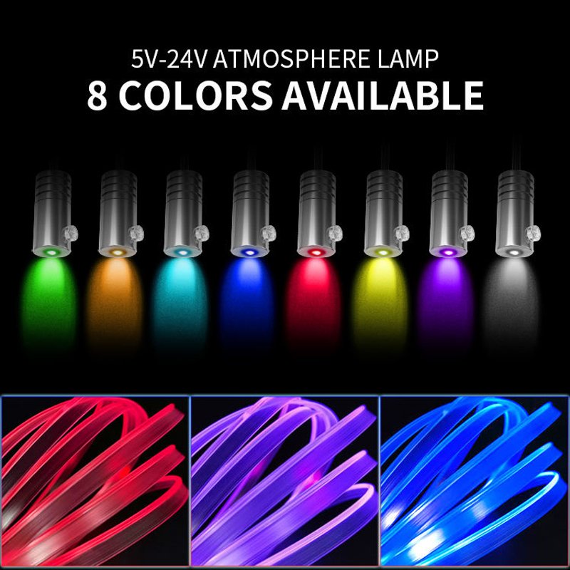 5Pcs Ip68 Smart Atmosphere Bluetooths Symphony Dream Chasing App Control Flexible Ambient Light Kit for Car Decoration Lights