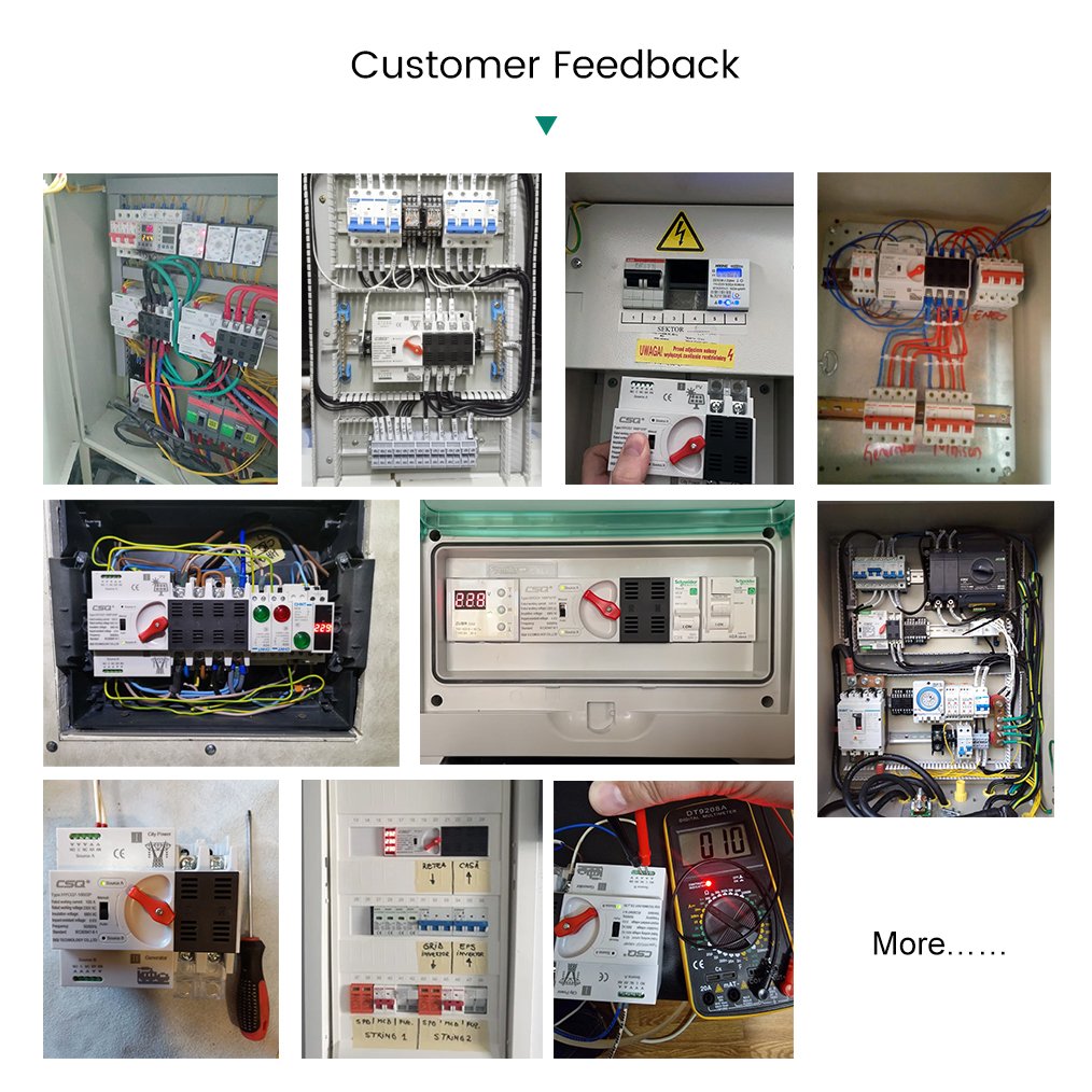 CSQ Ats Transfer Switch Automatic 2 Poles 2P 63 Amp Automatic Transfer Switch 4p 100 Amps for Solar 5.5Kw Diesel Generator