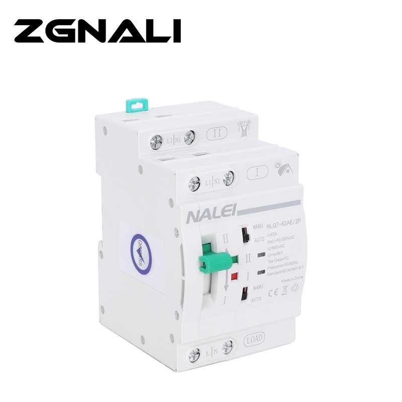 Photovoltaic 2P 4P Auto Changeover ATS Switch Dual Power 220V/380V 63A-32A Millisecond Level Switching Without Power Failure