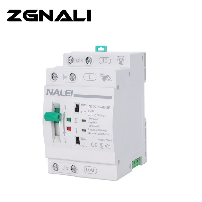 Photovoltaic 2P 4P Auto Changeover ATS Switch Dual Power 220V/380V 63A-32A Millisecond Level Switching Without Power Failure