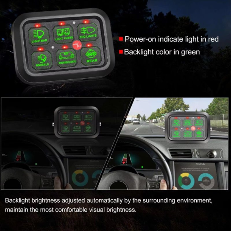 6 Gang RGB Switch Panel With ON-Off 12V LED Switch Control Box