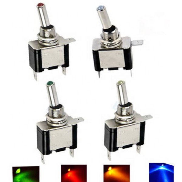 ASW-07D Red Led Auto Toggle Switch 12V 20A