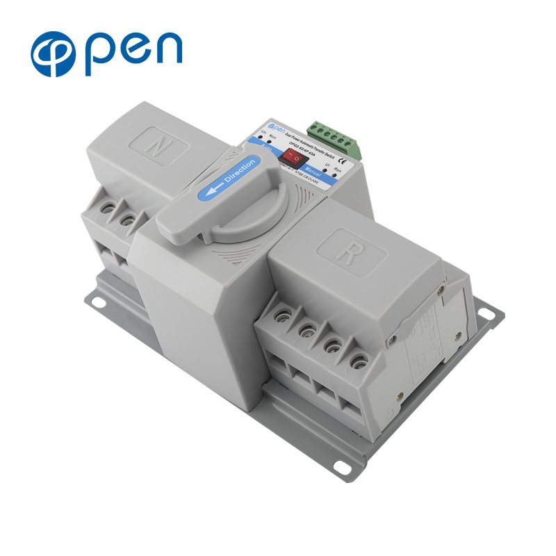Auto Manual Switching Circuit Breakers 2P 3P 4P 63A Dual Power Automatic Transfer Switch AC230V 50/60Hz MCB