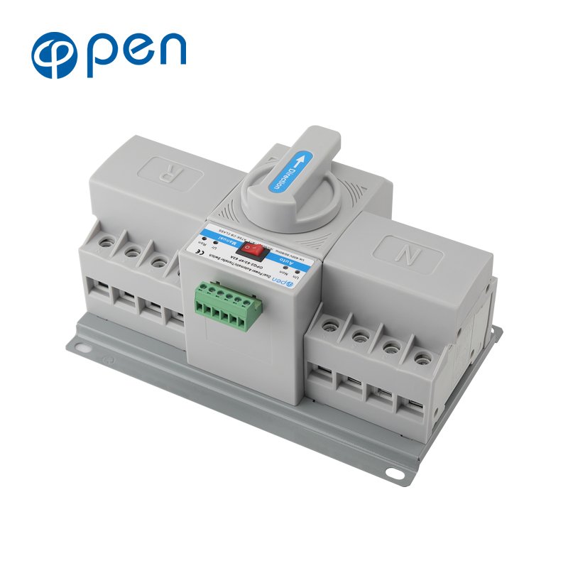Auto Manual Switching Circuit Breakers 2P 3P 4P 63A Dual Power Automatic Transfer Switch AC230V 50/60Hz MCB