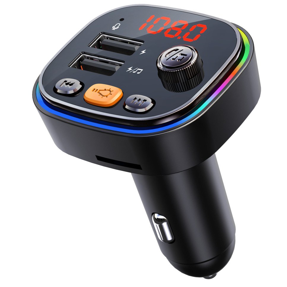 C20 Dual USB 3.1A Multifunction Car Charger New Post Fast Charging FM Transmitter Handsfree Kit Adapter PD for MP3 Player 5V/3A