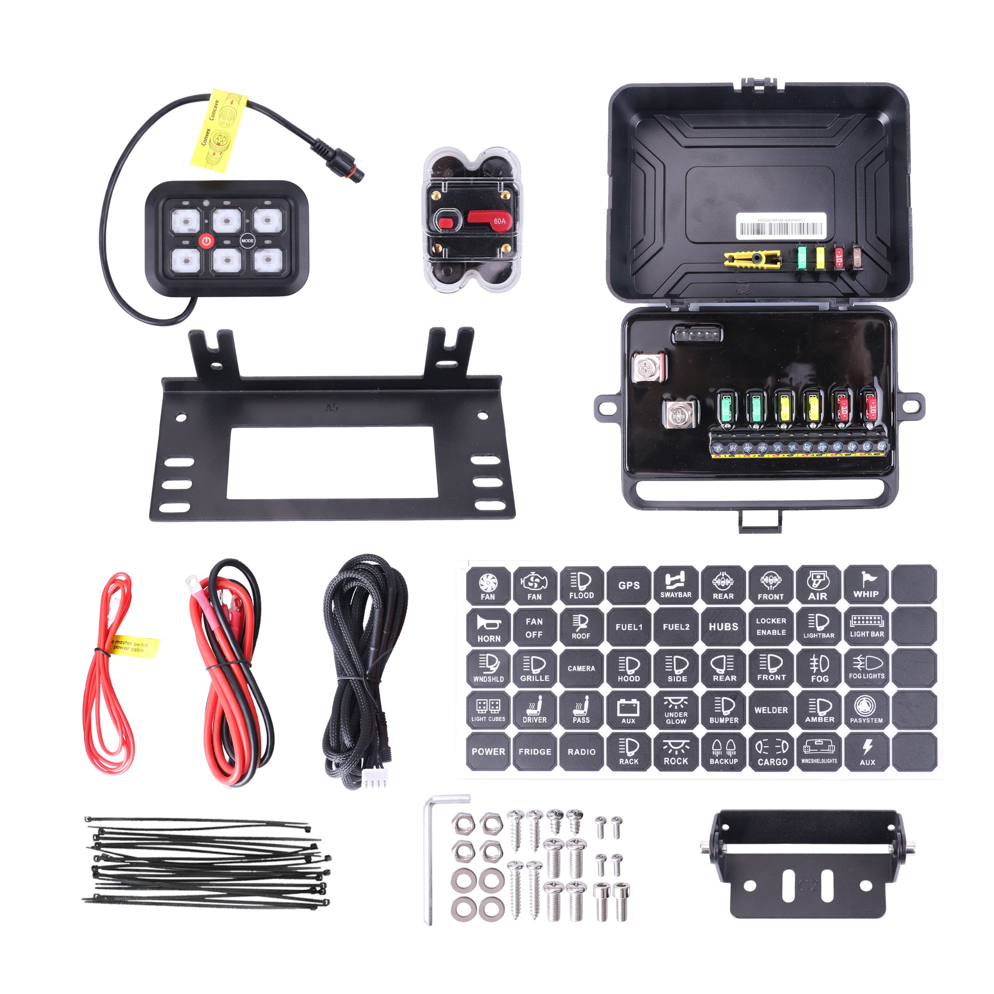 6 Switch Marine LED Panel for Boats 4x4 Auto Switches Easy-to-Use Boat Switch Panel