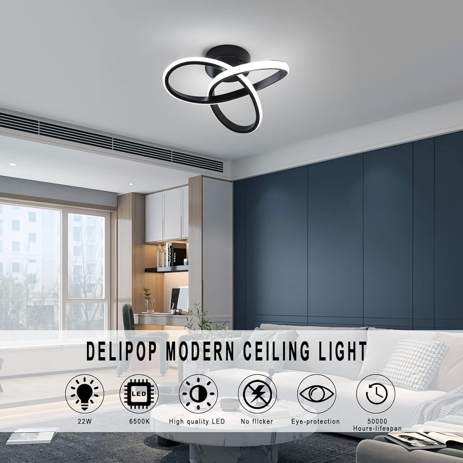 Modern Design LED Ceiling Lamp Contemporary Flush Mount Light Cheap Chandelier Simple Bedroom Living Room Lamps