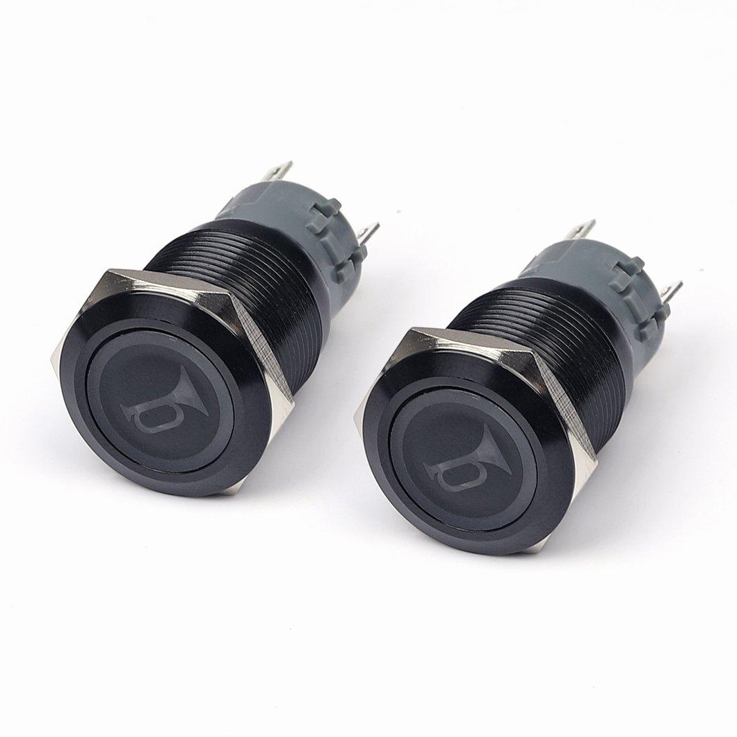 12V 5A 19MM Metal Horn Switch Speaker Momentary Light Button Led Illuminated Push Button Switches for Marine Boat Auto