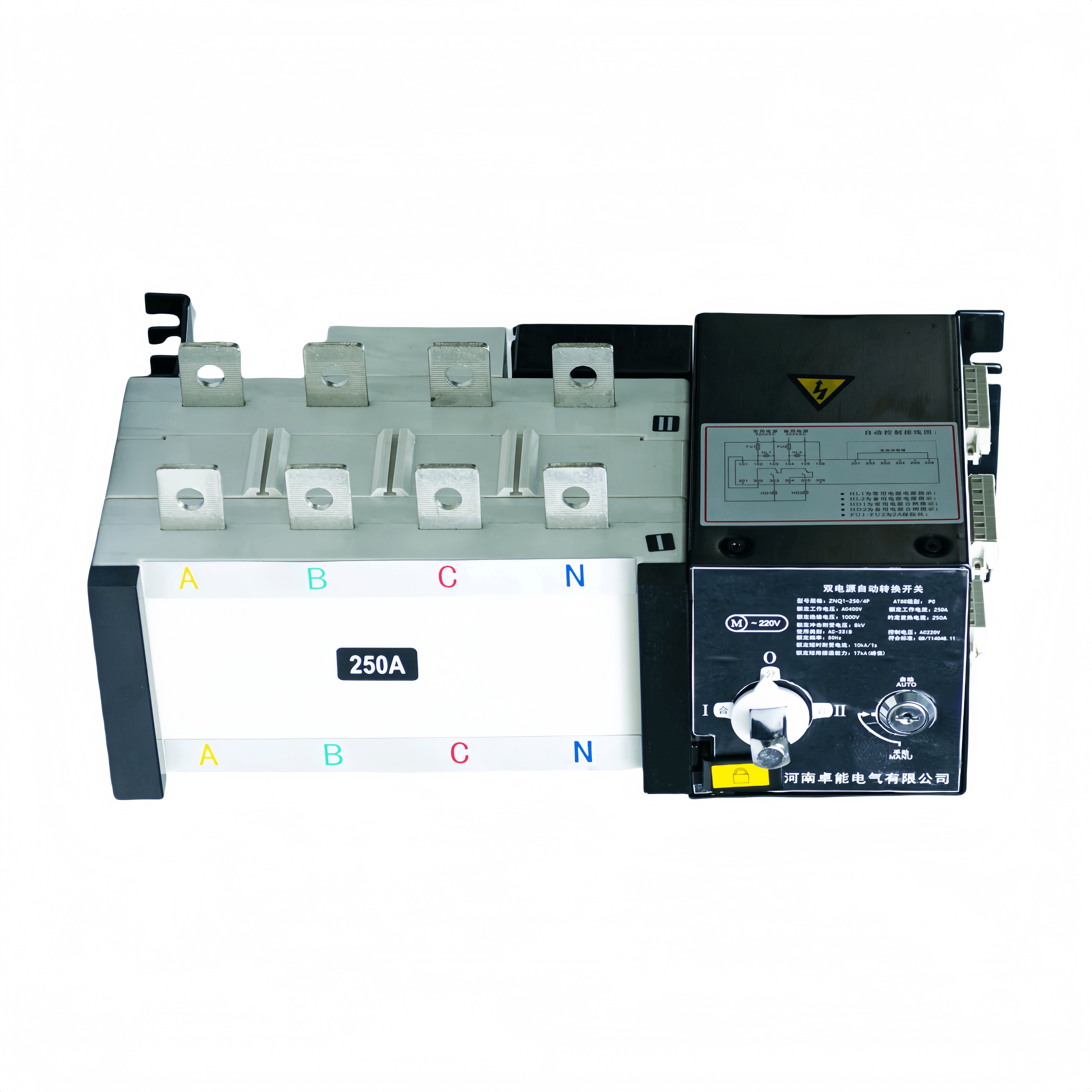 Factory Price ATS ZNQ1-250A/3P 4P Automatic Transfer Switch PC Class ATS Daul Power 100A-630A OEM/ODM