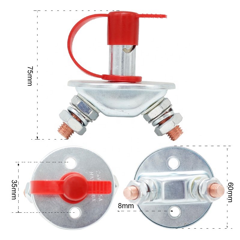 24V 75A Universal Car Auto Battery Main Isolators Disconnect Boat Cut Off Kill Switch