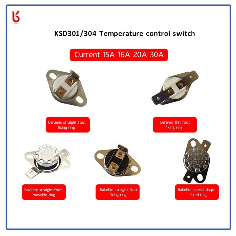Fully Certificated KSD301 Automatic Reset Bimetal Temperature Controller for Sandwich Toaster