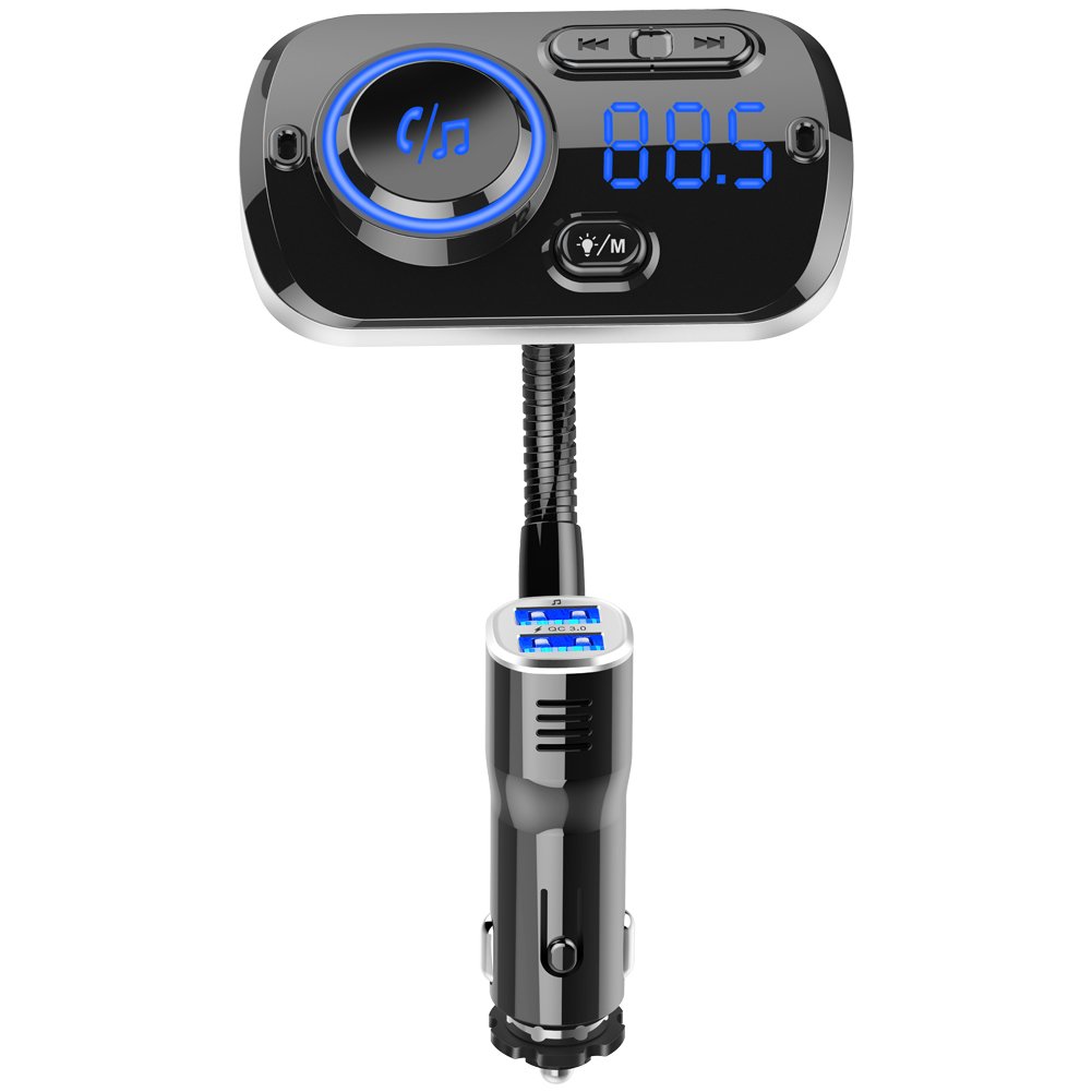Car Kit with Dual USB Support Quick Charge QC3.0 Charger U Disk Music Player Car TF Card Bluetooth 5.0 FM Transmitter BC49 AQ