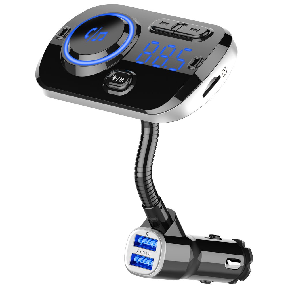 Car Kit with Dual USB Support Quick Charge QC3.0 Charger U Disk Music Player Car TF Card Bluetooth 5.0 FM Transmitter BC49 AQ