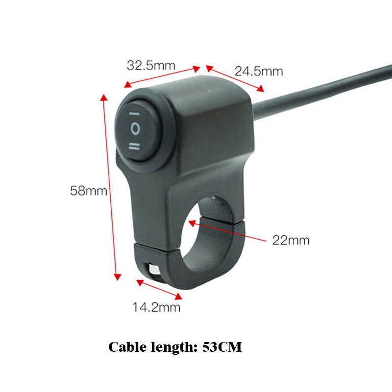 22cm Aluminum Alloy Motorcycle Handlebar Headlight Switch Three-position Waterproof Switch Fog Spotlight Retro Switch