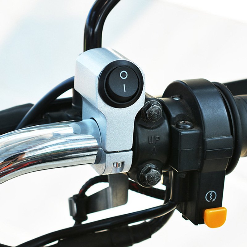 22cm Aluminum Alloy Motorcycle Handlebar Headlight Switch Three-position Waterproof Switch Fog Spotlight Retro Switch