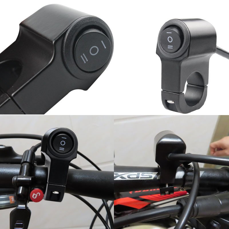 22cm Aluminum Alloy Motorcycle Handlebar Headlight Switch Three-position Waterproof Switch Fog Spotlight Retro Switch